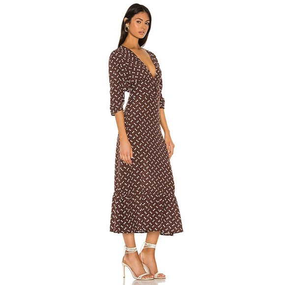 NWT $198 Flynn Skye Elsie Midi Dress Polka Dot - Picture 2 of 13